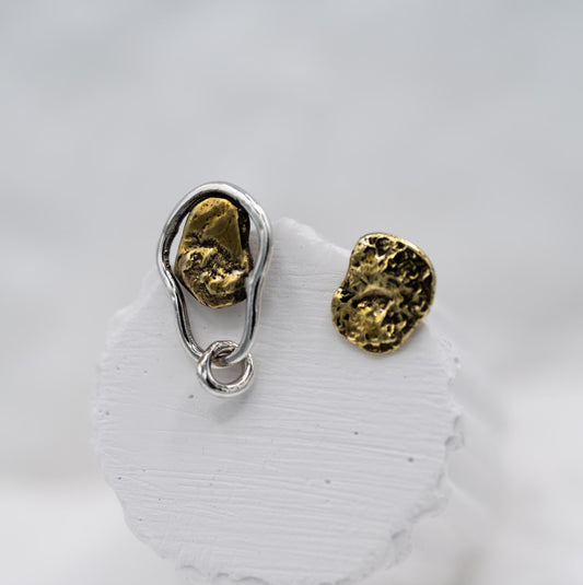 Mismatch sculptural studs